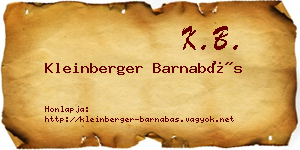 Kleinberger Barnabás névjegykártya